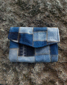 Front view of product with a unique patchwork design.