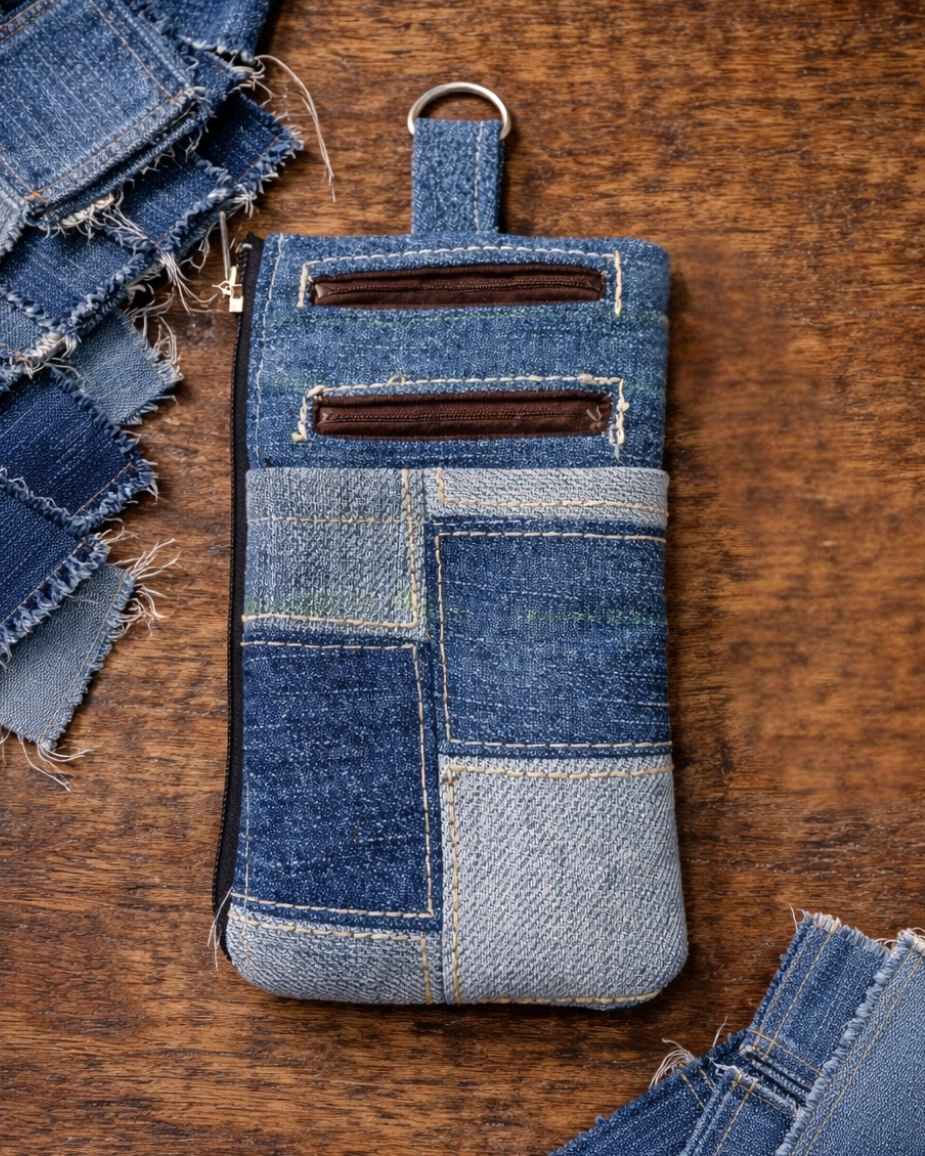 denim card holder