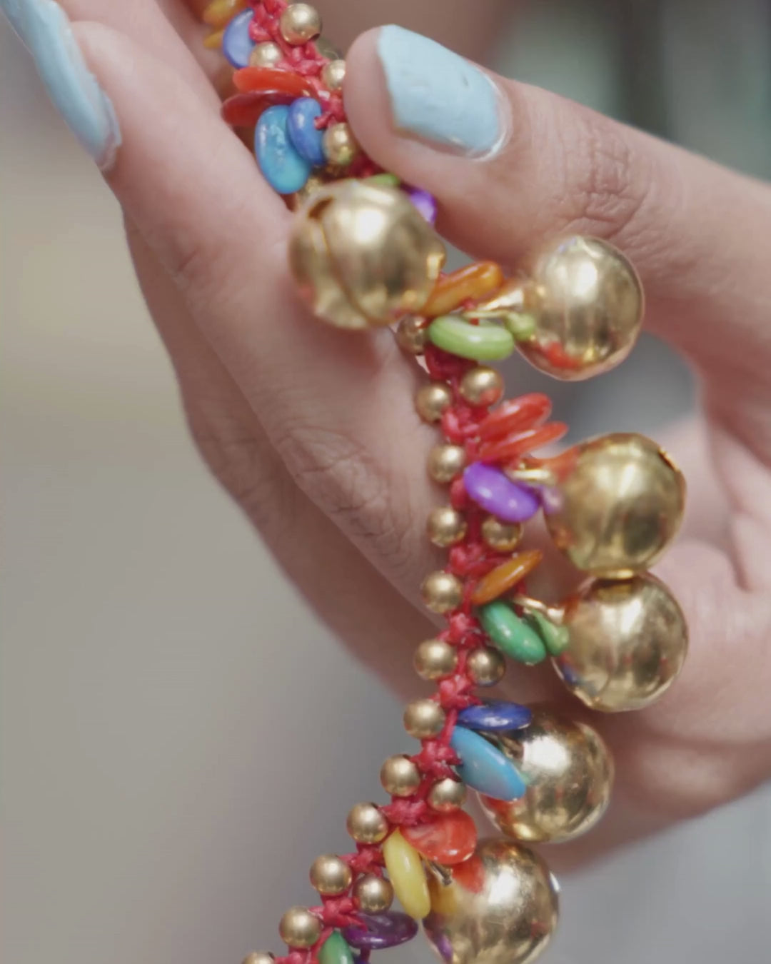Traditional Bell Bracelet with colourful beads